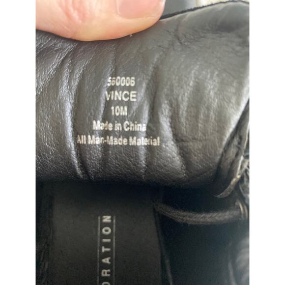 Restoration Vince Black Faux Leather Suede‎ Lace Up Low Boot Men’s Sz 10 - Picture 11 of 11